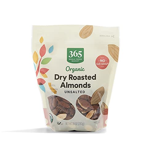 365 Almonds Dry Roasted & Unsalted Organic, 10 Ounce