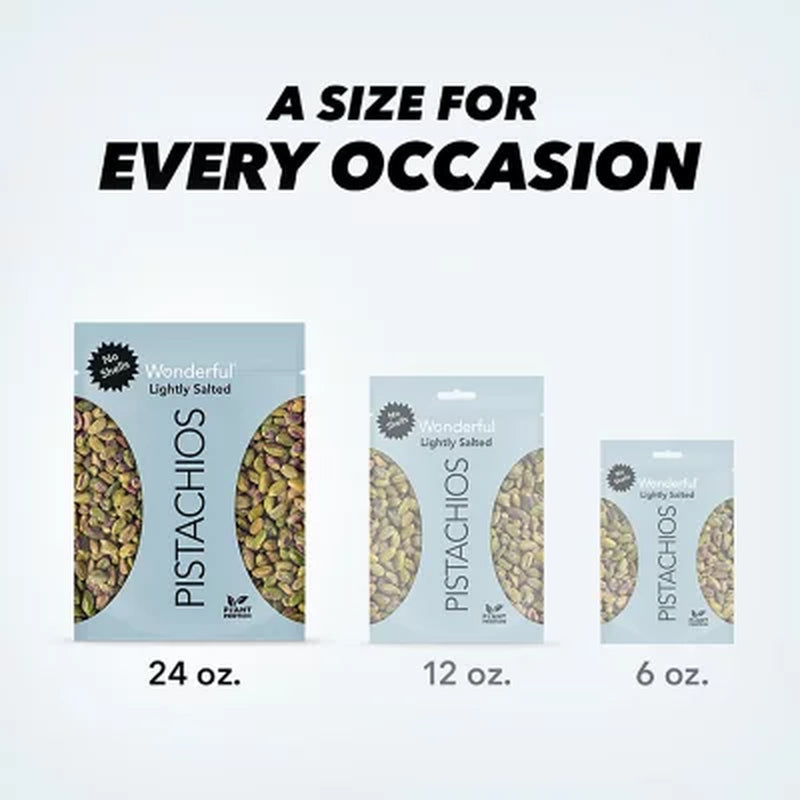 Wonderful Lightly Salted Pistachios, No Shells, 24 Oz.