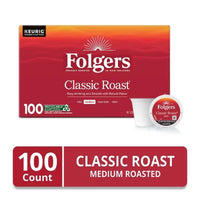 Folgers Classic Medium Roast K-Cup Coffee Pods, 100 Ct.