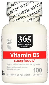 365 Vitamin D3 2000 IU, 100 Softgels