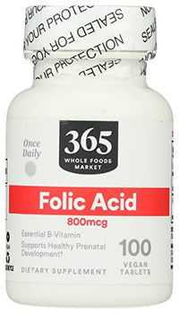 365 Folic Acid 800MCG, 100 Tablets