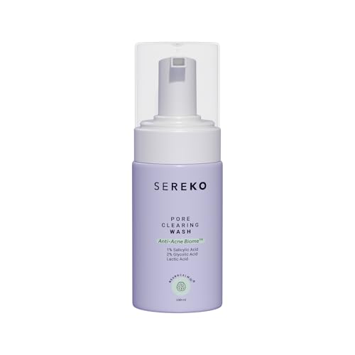 Sereko Pore Clearing Face Wash with 1% Salicylic Acid & Lactic Acid | Foaming Cleanser for Oily & Acne-Prone Skin | Deep Cleansing & Gentle Exfoliation | Sulfate-Free | For Men & Women | 100ml