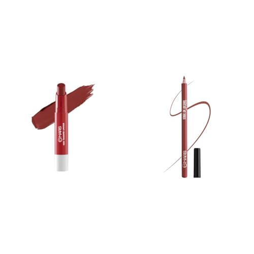 MARS Matte Super Stay LipstickLipstick for Women (2.6 gm) (05-MAJESTIC) Matte Lip Liner | One Swipe Smooth Application | Long Lasting Lip Pencil (1.4gm) (20-CHILL RED)