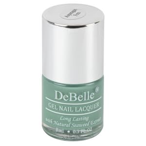 DeBelle Gel Nail Lacquer Asparagus Fern (Sea Green) 8ml Enriched With Natural Seaweed Extract, Cruelty Free, Toxic Free (Glossy Finish)