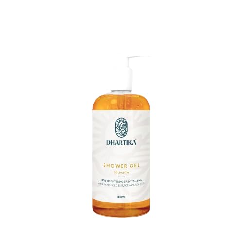 Dhartika Gold Glow Shower Gel - Target Spots & Blemishes, Combat Pigmentation, pH-Balanced Formula, Revitalizing Body Wash (GOLD)