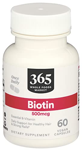 365 Biotin 500MCG, 60 Veg Capsules