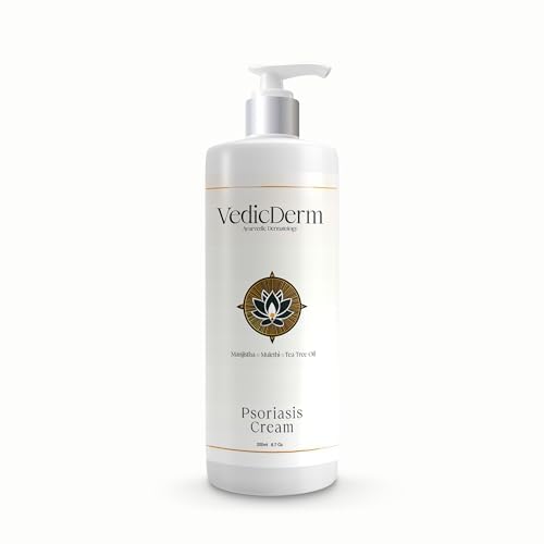 VEDICDERM Psoréa Cream with 2% Bakuchi Extract Skin Barrier Repair | Itching and Dryness Control | Natural, Chemical Free Formula for Psoriatic skin (200ml, Pack of 1)