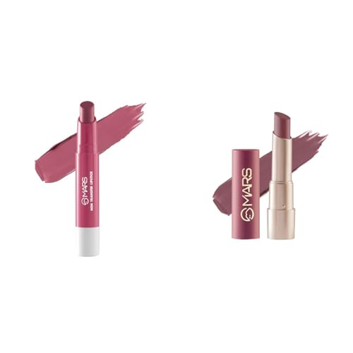 MARS Matte Super Stay Lipstick |(2.6 gm) (16-ANGEL WINGS) Creamy Matte Long Lasting Lipstick for Women (3.2 gm) (20-Grapeful Ghoomar)