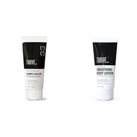 ThriveCo Bumps Eraser Exfoliating Body Scrub (100ml) + Smoothing Body Lotion (150ml) | For Bumps, Dry Skin, Strawberry Legs, Keratosis Pilaris & Ingrown Hair | With Mahua Oil, Glycolic & Lactic Acid