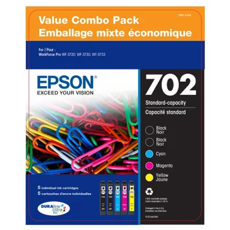 Epson Durabrite Ultra 702 Ink Value Club Pack