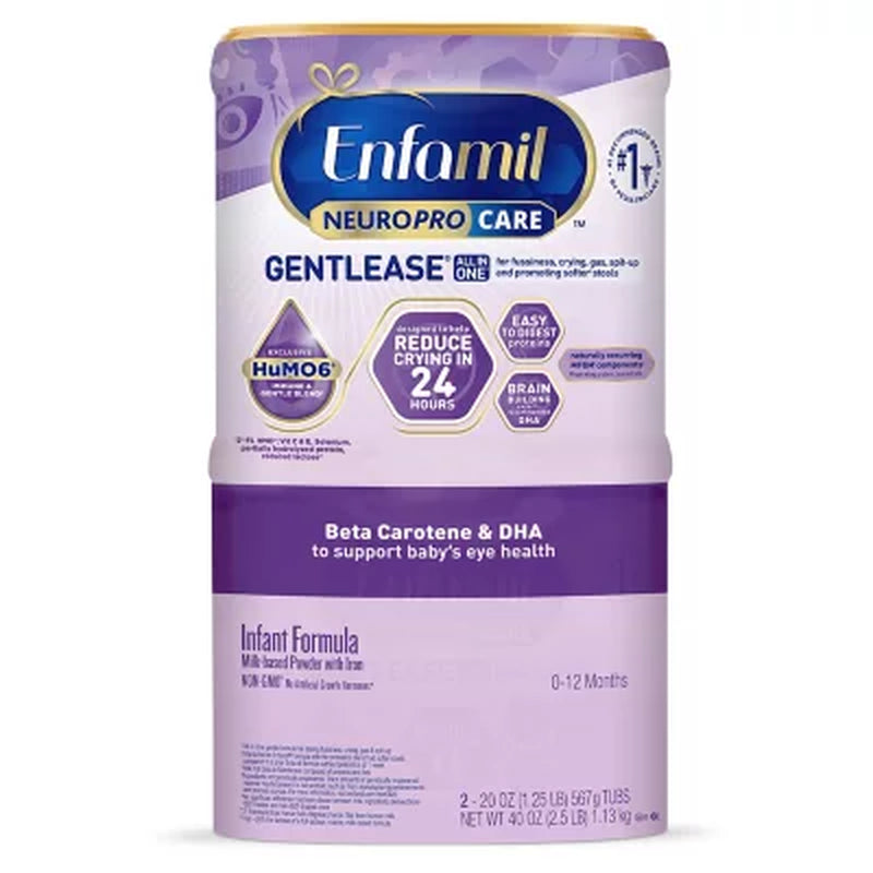 Enfamil Neuroprocare Gentlease Infant Formula, 20 Oz., 2 Pk.