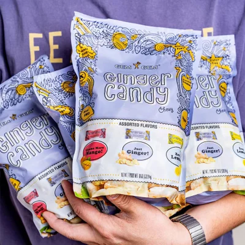 Gem Gem Chewy Ginger Candy Variety Pack, 19Oz.