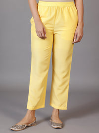 Yellow Woven Design Silk Blend Straight Suit with Dupatta