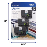 Brother P-Touch Tze12313Pk Laminated Tape for Brother Label Makers- 3 Pack