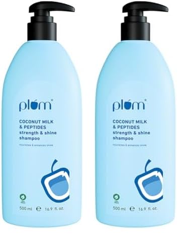Plum Coconut Shampoo for Dull with Coconut Milk and Peptides for Soft & Silky I 22x Softer I Shampoo for Women and Men | 500 ml (Pack of 2)