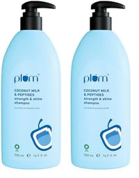 Plum Coconut Shampoo for Dull with Coconut Milk and Peptides for Soft & Silky I 22x Softer I Shampoo for Women and Men | 500 ml (Pack of 2)