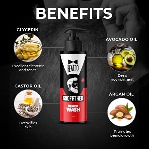 Beardo Ultimate Godfather Beard Combo | Godfather Beard Oil 30ml, Godfather Beard Wash 100ml | 2-Step Beard care set for Men | Gift For Men/Husband