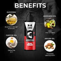 Beardo Ultimate Godfather Beard Combo | Godfather Beard Oil 30ml, Godfather Beard Wash 100ml | 2-Step Beard care set for Men | Gift For Men/Husband