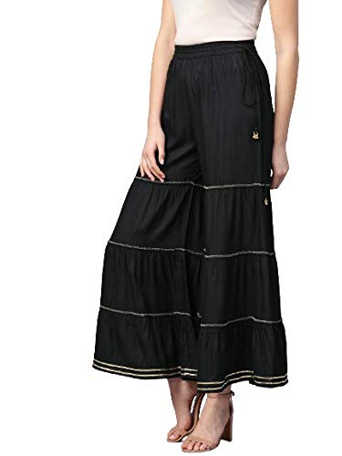 Yash Gallery Women's  Rayon Flared Solid Sharara for Women
