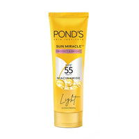 POND’S Sun Miracle SPF 55 PA+++ Light Sunscreen - Protect & Bright, With 3% Niacinamide, Fade Dark Spots in 4 Weeks, Lightweight, No White Cast 50g