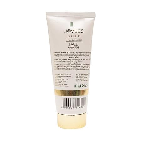 Jovees Herbal Ultra Radiance Gold Face Wash | Gives Nourished & Hydrated Skin 100ml And Premium Whitening Serum | Skin Brightening Serum Brightens, Nourishes and Hydrates 50ml