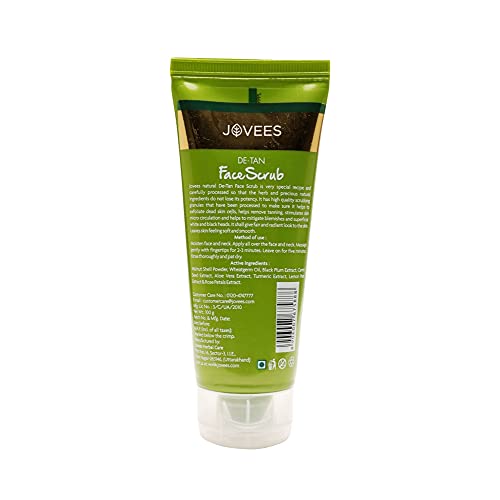 Jovees Herbal Face Care Combo | De-Tan Facewash 120ml, Scrub 100ml, Pack 100g, Lotion 60ml | Tan Removal