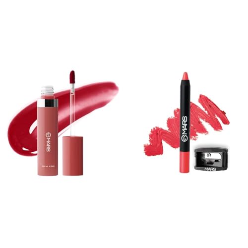 MARS Drip Lip Mist for Women (4.5 ml) (07-Pomelo Drip) Reapplication Long Lasting Crayon Lipstick up to 12 Hours Stay (3.5 gm) (06-I Won't Give up)