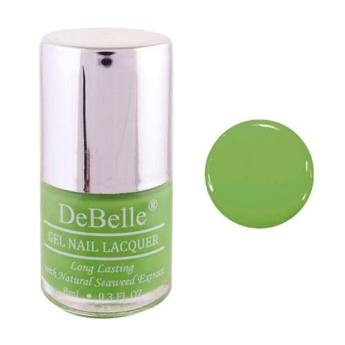 DeBelle Gel Creme Finish Nail Polish Mystique Green (Pastel Green), 8 Ml - Enriched With Natural Seaweed Extract, Cruelty Free, Toxic Free