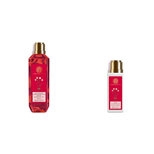 Forest Essentials Ayurvedic Bhring Raj Herb Enriched Head Massage Oil, 200ml & Forest Essentials Hair Conditioner Bhringraj and Shikakai, 50ml