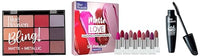 Blue Heaven Makeup Set: Matte Love Mini Lipsticks (Pack of 10), Lash Twist Mascara (Black, 12 ml), 12-In-1 Bling Eyeshadow (Subtle Romance, Metallic Finish)