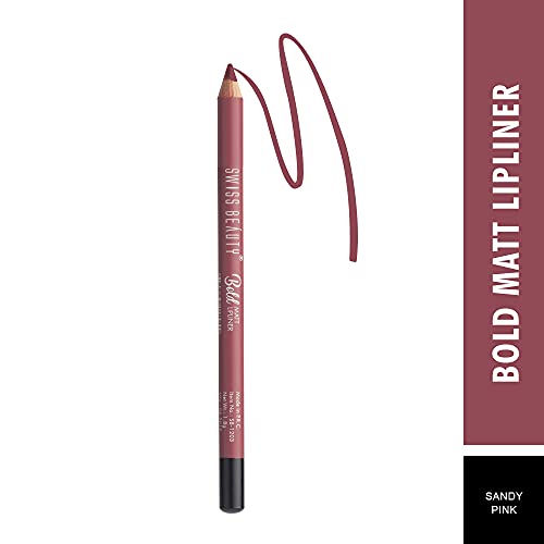 Swiss Beauty Bold Matte Lipliner Pencil Set | Long Stay | Smudge Free | Waterproof | Creamy Lip Liner Pencil| Shade- 06, 1.6g & Swiss Beauty Bold Matte Lipliner Pencil Set | Long Stay - Sandy, 1.6g