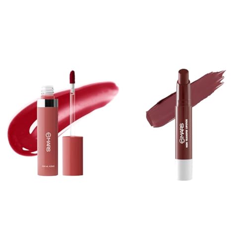 MARS Drip Lip Mist for Women (4.5 ml) (07-Pomelo Drip) Reapplication Matte Super Stay Lipstick | Up to 12 Hours Long Lasting | Smudge Proof and Waterproof Lipstick for Women (2.6 gm) (13-DESTINY)