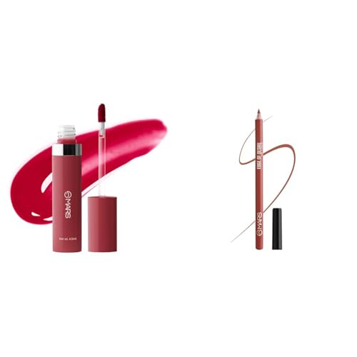 MARS Drip Lip Mist for Women (4.5 ml) (04-Strawberry Drip) Matte Lip Liner | One Swipe Smooth Application | Long Lasting Lip Pencil (1.4gm) (15-MUDDY BRICK)