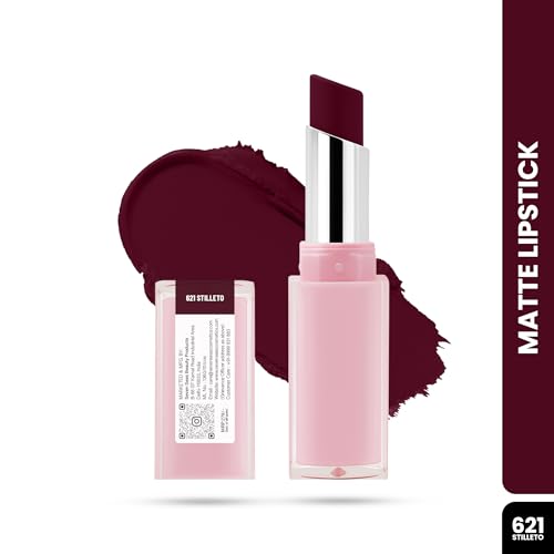 Seven Seas Creamy Matte Long Stay Lipstick | Smooth Glide | Waterproof & smudge proof lipstick | High Rich colors Matte Finish Lipstick (STILLETO, 3.5g)