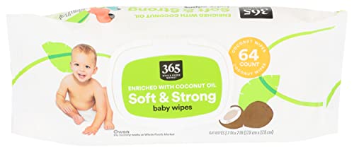 365 Baby Wipe Coconut, 64 Count