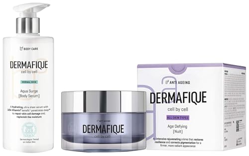 Dermafique Age Defying Nuit Cream – 50g Aqua Surge Body Serum with Shea Butter 300ml Body Lotion