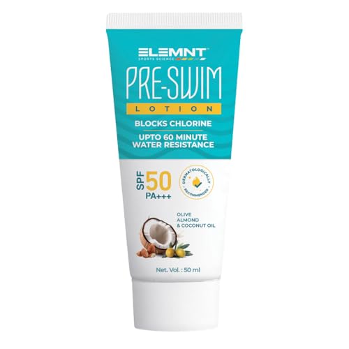 Elemnt Pre Swim Body Lotion for Kids & Adults | Chlorine Protection, Anti-tan Body Lotion, Protection from Sea Water Impurities & Pool Chemicals | Upto 60 mins of Water Resistance | 50 gm