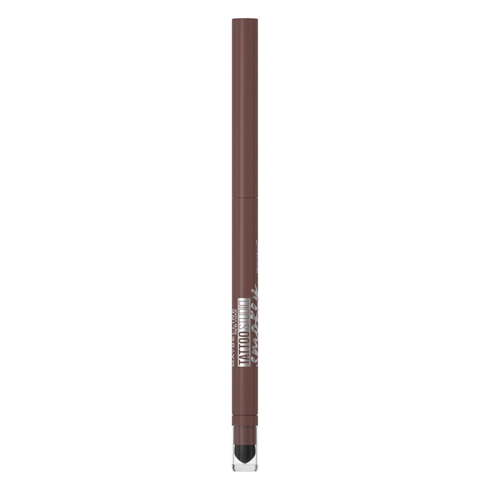 Maybelline New York Tattoo Studio Smokey Eye Kohl Gel Pencil Eyeliner,Smokey Brown Eyeliner, Smudge-Proof And Waterproof, Long-Lasting, Colossal Bold Liner, Black, 3G,Matte Finish
