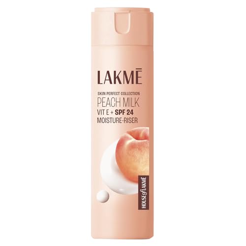 Lakme Peach Milk Ceramide Moisturizer with SPF 24 & Hyaluronic for Intense Moisturizing and Skin Protection from UVA/B Rays | With Skin Conditioner| For Dry Skin, Normal Skin & Sensitive Skin 200ml
