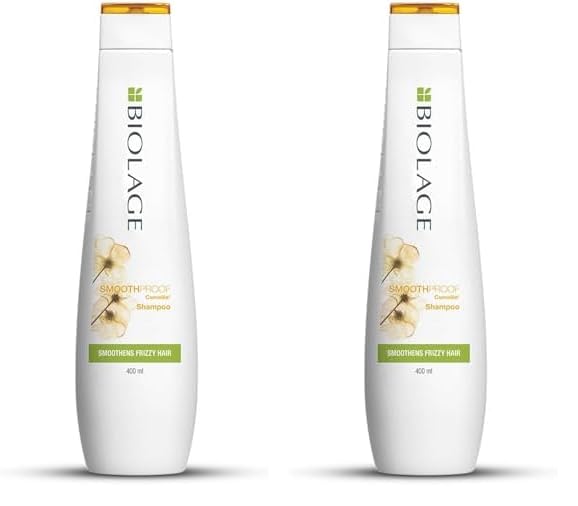 Matrix Biolage Professional Smoothproof Anti-Frizz Shampoo for Women and Men, Up to 72HR Frizz Control, With Camellia Flowers, Shampoo for Dry and Frizzy Hair, Vegan & Cruelty-Free, 400ml (Pack of 2)
