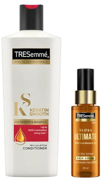 TRESemme Gloss Ultimate Ultra Shine Hair Serum 50ml with Macadamia Oil & Vitamin E & Tresemme Keratin Smooth Combo