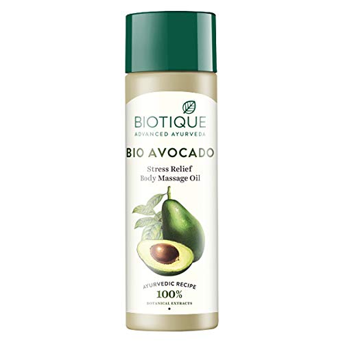 Biotique Bio Mountain Ebony Vitalizing Serum For Falling Hair Intensive Hair Growth Treatment, 120ml & Cado Avocado Stress Relief Body Massage Oil, 200ml