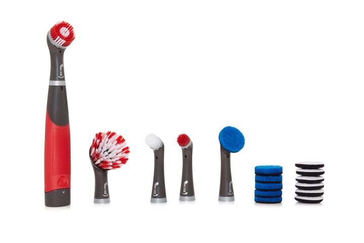 Rubbermaid Reveal Power Scrubber 18-Piece Kit, Cordless Electric Battery Powered Scrub Brush, Water Resistant, for Home/Kitchen/Bathroom/Grout/Tile/Shower/Tub Power Scrubber Ultimate Kit