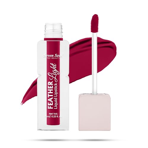 Seven Seas Feather Light Liquid Lipstick | Matte Finish Liquid Lipstick | Long Lasting | Non Transfer | One Coat Application | Stay Upto 12 Hours (304, 6ml)