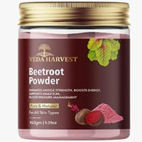 VEDAHARVEST Beetroot Powder For Face, Skin & Hair | Rich In Antioxidants | Lip Care | Drinking | Eating | Immunity | Pre -Workout | Natural Brightening, Anti-Aging & Glowing Complexion (150 gm)