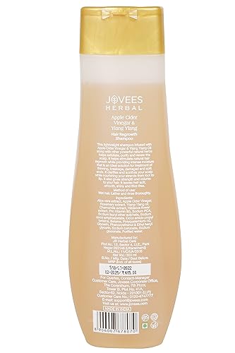 Jovees Herbal Apple Cider Vinegar & Ylang Ylang | Hair Regrowth Shampoo For Dry & Frizzy Hair | Natural Ingredients | No Sulphate No Paraben |For Men & Women 300ml