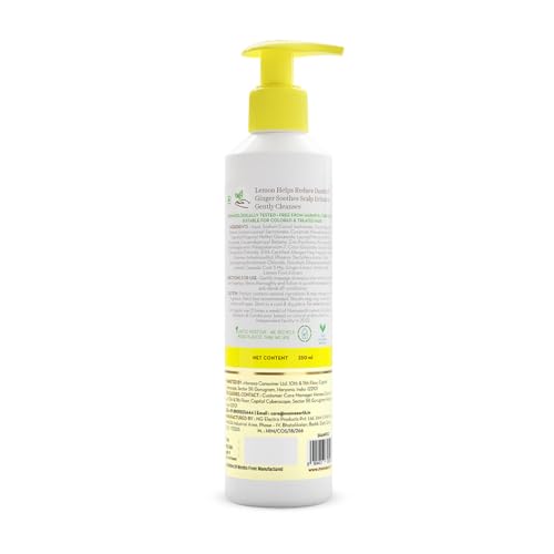 Mamaearth Lemon Anti-Dandruff Shampoo with Lemon & Ginger for Itchy & Flaky Scalp | Reduces Up to 100% Dandruff | Soothes Itchiness | For Men & Women | 250 ml