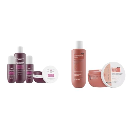 Bare Anatomy Curl Defining Shampoo + Hair Mask + Leave-In Conditioner + Gel 250ml + 250g + 140ml + 140ml Color Protect Shampoo + Hair Mask Kit for Coloured and Treated Hair , 250ml + 250g