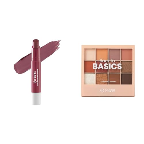 MARS Matte Super Stay LipstickWaterproof Lipstick for Women (2.6 gm) (07-SURREAL) 12 Shades Back to Basics Eyeshadow Palette with Free Applicator (14.4 gm) (Shade-02)
