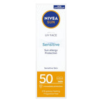 NIVEA Sun UV Face Sensitive SPF 50 Cream (50ml), Sunscreen Protects Against UVA/UVB Rays and Premature Skin Ageing, Sun Cream for Sensitive Facial Skin (Pack of 2)